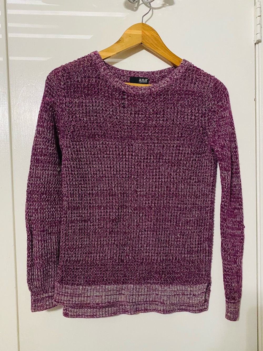 a.n.a Purple Marled Knit Sweater